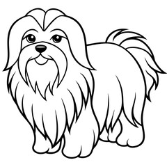Adorable Shih Tzu Face with Flowing Fur - Vector Art