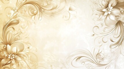 Decorative floral background with ornate designs and light colors