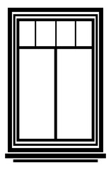 Window black line icon. Architectural plan element