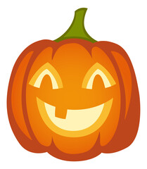 A pumpkin with a smiley face on it