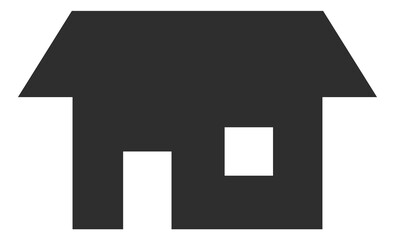 Building black icon. Town house. Urban sign