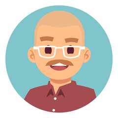 Middle age man round avatar. Team portrait