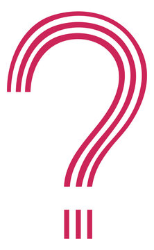 recommend clip art: Red line question sign. Decorative font mark