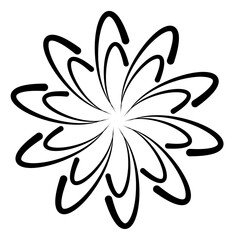 Sky fire show icon. Black firework symbol