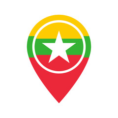 Myanmar flag location icon