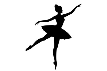 A graceful ballet dancer silhouette vector illustration, perfect for elegant and artistic designs. Ideal for professional digital art and minimalist style projects.