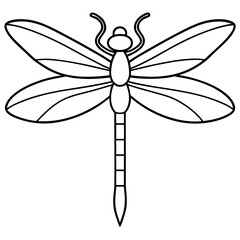 Sleek Vector Art A Dragonfly Resting on a Leaf