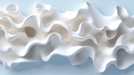 Obraz premium Abstract white wave texture creating a smooth and flowing design, perfect for backgrounds and artistic compositions.
