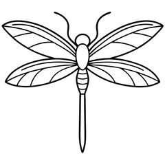 Sleek Vector Art A Dragonfly Resting on a Leaf