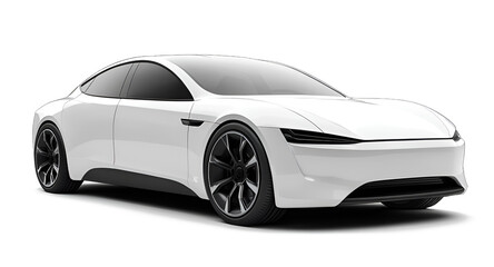 Fototapeta premium Electric car in concept, EV car isolated 