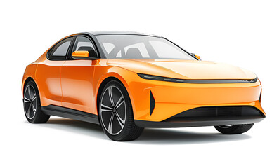 Electric car in concept, EV car isolated	