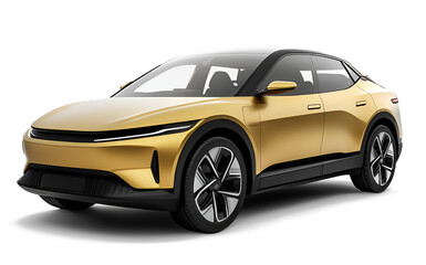 Electric car in concept, EV car isolated	