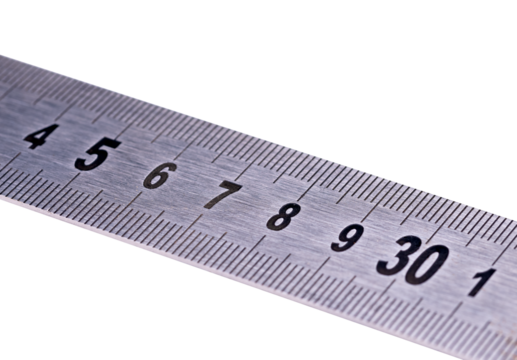 Metal measuring tape used for measuring in the workshop on an isolated background. - Powered by Adobe