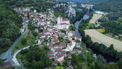 Drone View of Saint-Cirq-Lapopie: A Stunning Commune in Southwestern France