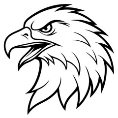 Obraz premium Bold Eagle Profile with Open Beak – Vector Design