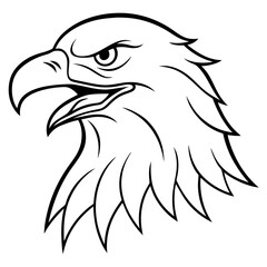 Bold Eagle Profile with Open Beak – Vector Design