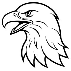 Bold Eagle Profile with Open Beak – Vector Design