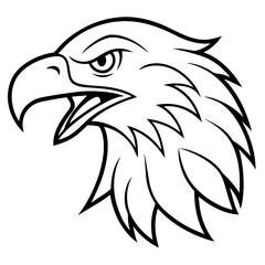 Bold Eagle Profile with Open Beak – Vector Design