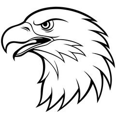 Obraz premium Bold Eagle Profile with Open Beak – Vector Design