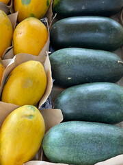 Fruits. Papaya and Watermelon