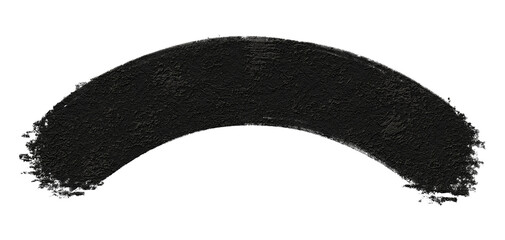 Black textured brush stroke in an arched shape