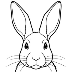 Minimalist Vector Close-Up of Rabbit Ears