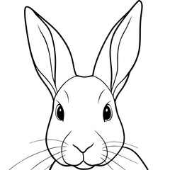 Minimalist Vector Close-Up of Rabbit Ears