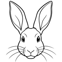 Minimalist Vector Close-Up of Rabbit Ears