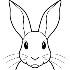 Minimalist Vector Close-Up of Rabbit Ears