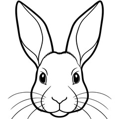 Minimalist Vector Close-Up of Rabbit Ears