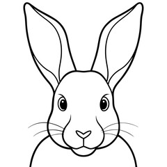 Minimalist Vector Close-Up of Rabbit Ears