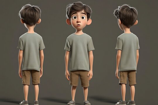 3D Cartoon Boy Model for Animation and Games