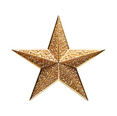Fototapeta premium Gold star with a textured surface on a transparent background