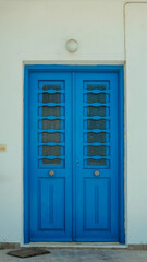 Blue greek door