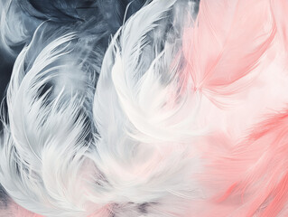 Fototapeta premium Feathered Illusions: Charming Abstract Depiction of Soft Textures