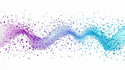 Abstract Swirling Pattern of Purple and Blue Dots