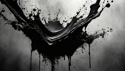 Fototapeta premium Black ink brush stroke on white background. Abstract background in Japanese style.