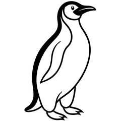 Smooth Lines of a Waddling Penguin Vector Art