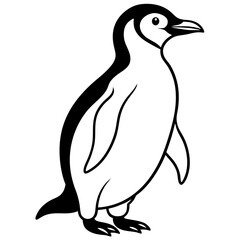 Smooth Lines of a Waddling Penguin Vector Art