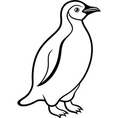 Smooth Lines of a Waddling Penguin Vector Art