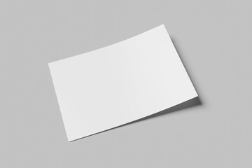 Blank A5 landscape flyer for mockup