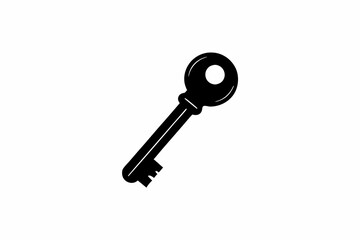 Key silhouette vector illustration for modern designs, clean and minimal.