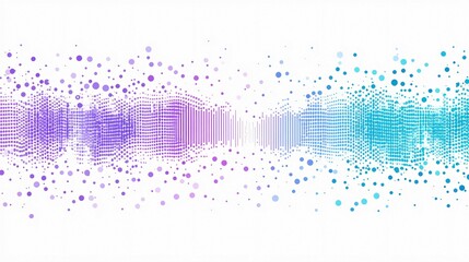 Abstract Pattern of Purple and Blue Circles on White Background