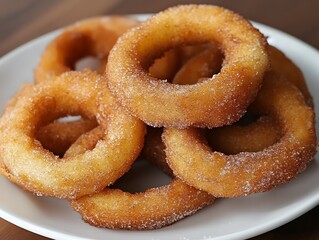 Cinnamon apple rings fried and sugary