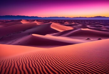 Naklejka premium vibrant sand dunes illuminated stunning twilight skies rich hues soft shadows, colors, landscape, nature, texture, beauty, evening, atmosphere, scenery