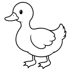 Charming Fluffy Duckling A Simple Vector Waddle