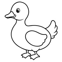 Charming Fluffy Duckling A Simple Vector Waddle