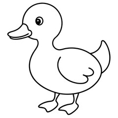Charming Fluffy Duckling A Simple Vector Waddle