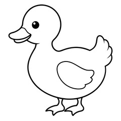 Charming Fluffy Duckling A Simple Vector Waddle