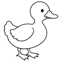 Charming Fluffy Duckling A Simple Vector Waddle